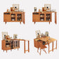 Moderne opvouwbare houten eettafel met rechthoekig houten blad met opbergruimte