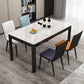 Table de salle à manger rectangulaire en verre de style contemporain avec 4 pieds