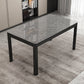 Table de salle à manger rectangulaire en verre de style contemporain avec 4 pieds
