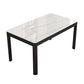 Table de salle à manger rectangulaire en verre de style contemporain avec 4 pieds