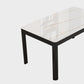Table de salle à manger rectangulaire en verre de style contemporain avec 4 pieds