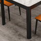 Table de salle à manger rectangulaire en verre de style contemporain avec 4 pieds