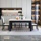 Contemporary Style Rectangle Marble Fixed Dinner Table with 4 Legs Clearhalo 'Dining Tables & Seating' 'Dining Tables' 'dining_table' 'furn' 'furn_dining_table' 'Furniture' 'Kitchen & Dining Furniture' 7649583