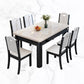 Contemporary Style Rectangle Marble Fixed Dinner Table with 4 Legs Clearhalo 'Dining Tables & Seating' 'Dining Tables' 'dining_table' 'furn' 'furn_dining_table' 'Furniture' 'Kitchen & Dining Furniture' 7649586
