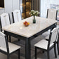 Contemporary Style Rectangle Marble Fixed Dinner Table with 4 Legs Clearhalo 'Dining Tables & Seating' 'Dining Tables' 'dining_table' 'furn' 'furn_dining_table' 'Furniture' 'Kitchen & Dining Furniture' 7649590