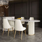 Modern White Stone Dining Table with Metal Legs for Dining Room