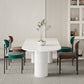 Contemporary White Color Faux Marble Dinner Table with 3 Legs Clearhalo 'Dining Tables & Seating' 'Dining Tables' 'dining_table' 'furn' 'furn_dining_table' 'Furniture' 'Kitchen & Dining Furniture' 7649611