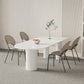 Contemporary White Color Faux Marble Dinner Table with 3 Legs Clearhalo 'Dining Tables & Seating' 'Dining Tables' 'dining_table' 'furn' 'furn_dining_table' 'Furniture' 'Kitchen & Dining Furniture' 7649612