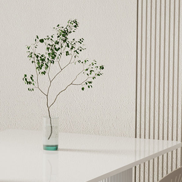 Contemporary White Color Faux Marble Dinner Table with 3 Legs Clearhalo 'Dining Tables & Seating' 'Dining Tables' 'dining_table' 'furn' 'furn_dining_table' 'Furniture' 'Kitchen & Dining Furniture' 7649616