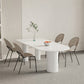 Contemporary White Color Faux Marble Dinner Table with 3 Legs Clearhalo 'Dining Tables & Seating' 'Dining Tables' 'dining_table' 'furn' 'furn_dining_table' 'Furniture' 'Kitchen & Dining Furniture' 7649618