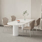 Contemporary White Color Faux Marble Dinner Table with 3 Legs Clearhalo 'Dining Tables & Seating' 'Dining Tables' 'dining_table' 'furn' 'furn_dining_table' 'Furniture' 'Kitchen & Dining Furniture' 7649619