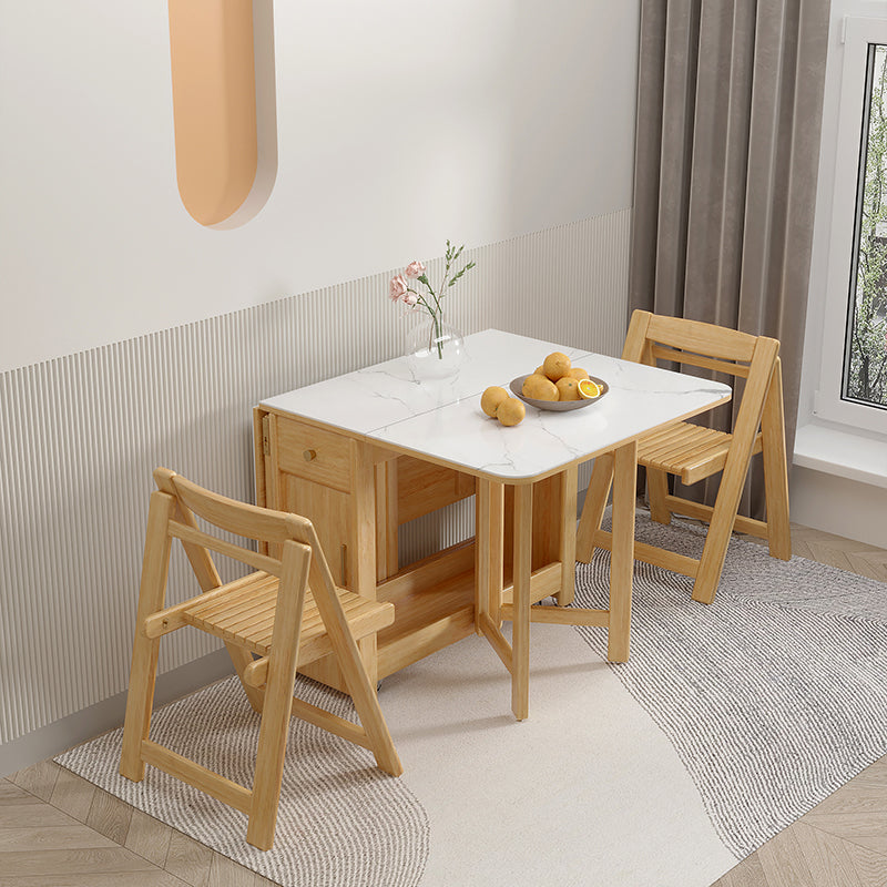 Mesa de comedor de piedra abatible de estilo moderno, 51,2" x 35,4" x 29,5"