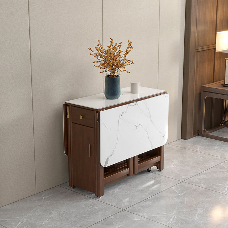 Mesa de comedor de piedra abatible de estilo moderno, 51,2" x 35,4" x 29,5"
