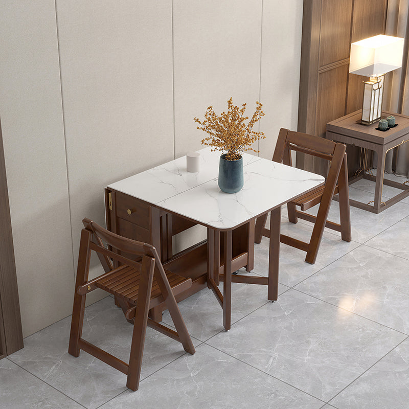 Mesa de comedor de piedra abatible de estilo moderno, 51,2" x 35,4" x 29,5"