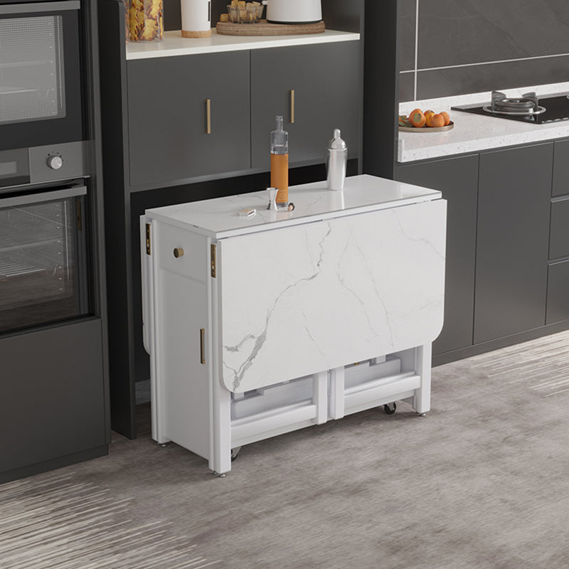 Mesa de comedor de piedra abatible de estilo moderno, 51,2" x 35,4" x 29,5"