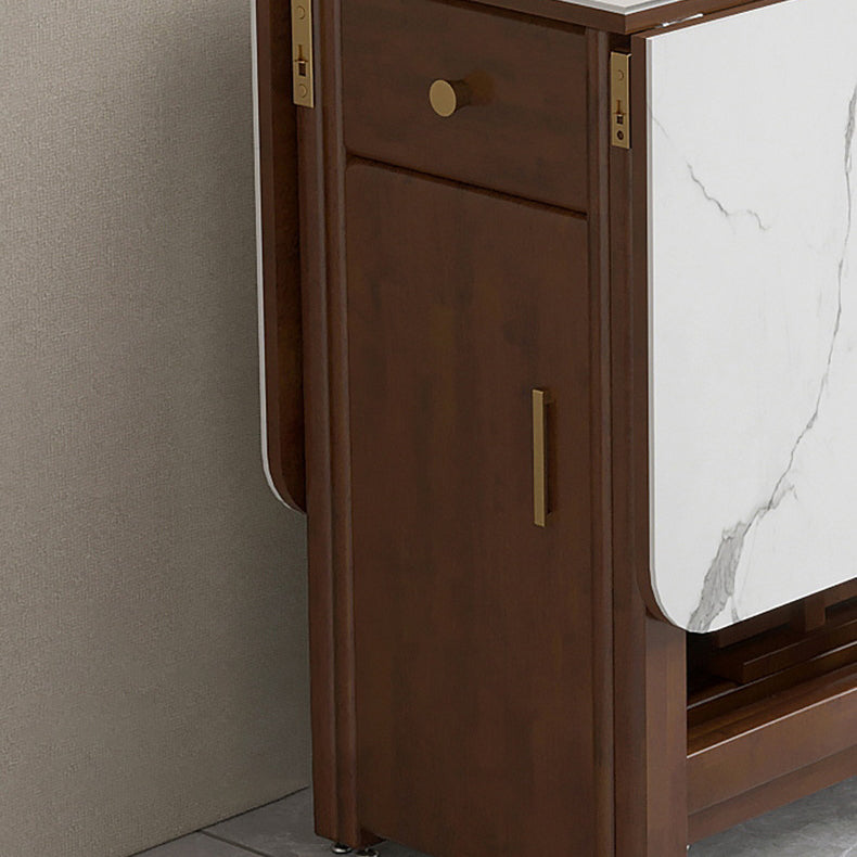 Mesa de comedor de piedra abatible de estilo moderno, 51,2" x 35,4" x 29,5"