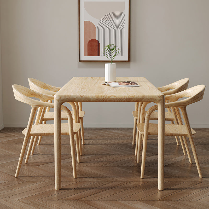 1/2/5 Stcs Rechteck mit festem Holz Standardhöhe Essmöbel in Licht festgelegt