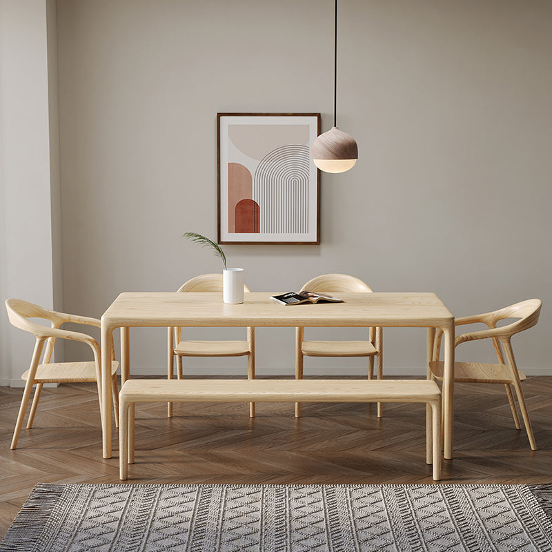 1/2/5 Stcs Rechteck mit festem Holz Standardhöhe Essmöbel in Licht festgelegt