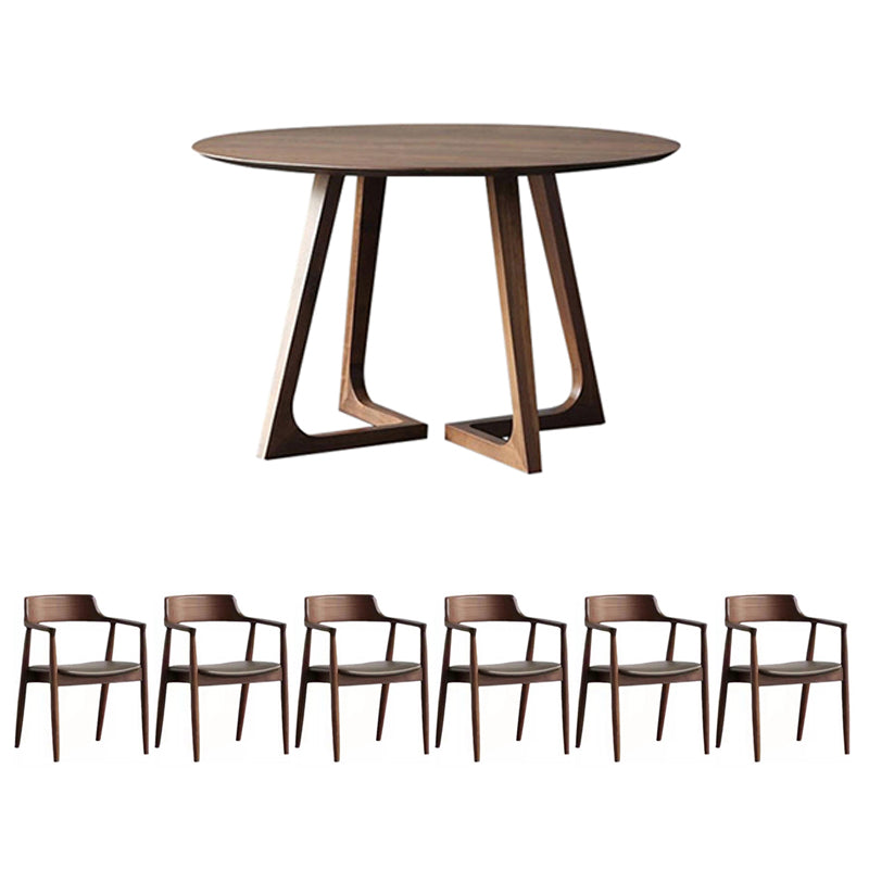 1/2/3/5/7 pc's moderne ronde vorm massief hout dinette tafel met stoel