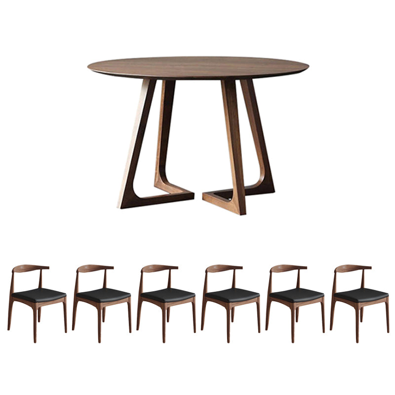 1/2/3/5/7 pc's moderne ronde vorm massief hout dinette tafel met stoel