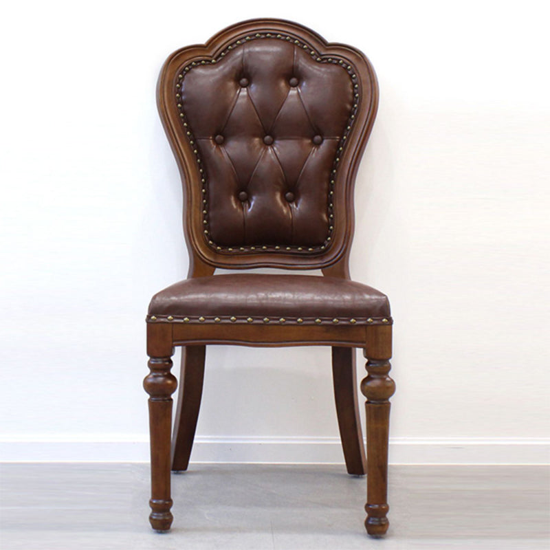 Rustic Style Solid Wood Set of 7 Dinette Table with Upholstered Chair Clearhalo 'Dining Room Sets' 'Dining Tables & Seating' 'dining_room_set' 'furn' 'furn_dining_room_set' 'Furniture' 'Kitchen & Dining Furniture' 7649785