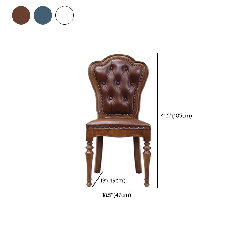 Rustic Style Solid Wood Set of 7 Dinette Table with Upholstered Chair Clearhalo 'Dining Room Sets' 'Dining Tables & Seating' 'dining_room_set' 'furn' 'furn_dining_room_set' 'Furniture' 'Kitchen & Dining Furniture' 7649787