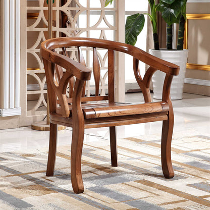 Sedia da pranzo tradizionale sedia a braccio da pranzo in legno massiccio per hotel