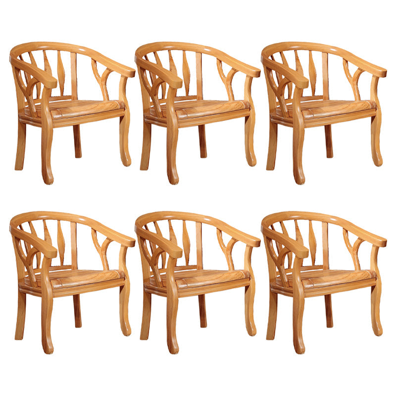 Sedia da pranzo tradizionale sedia a braccio da pranzo in legno massiccio per hotel