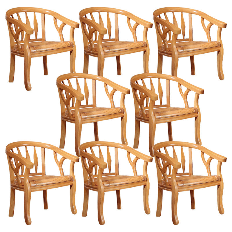 Sedia da pranzo tradizionale sedia a braccio da pranzo in legno massiccio per hotel