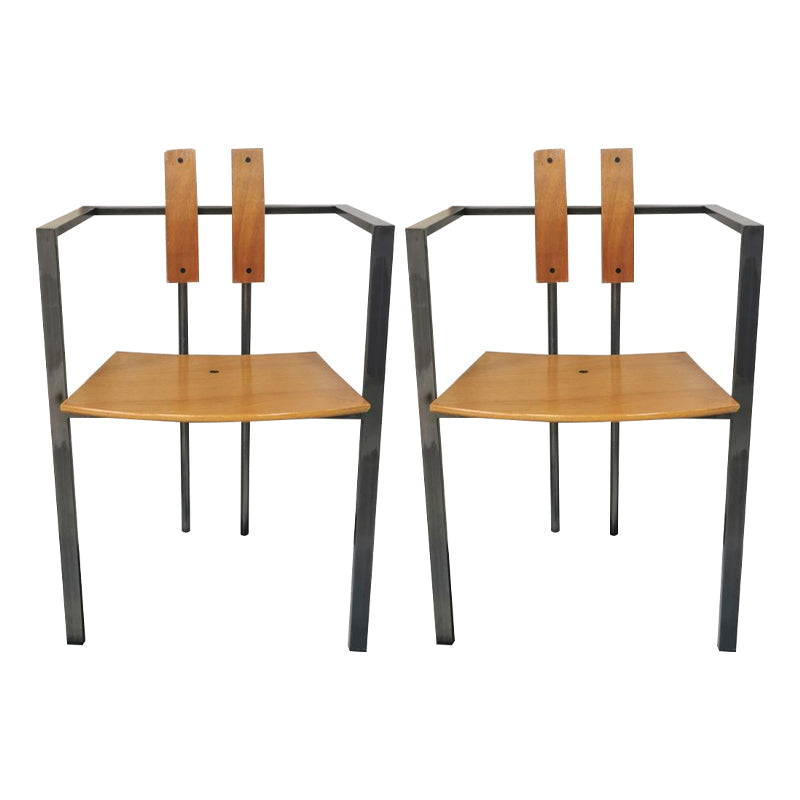 Esszimmerstühle im Designerstil Lowrücken Armstuhl mit Edelstahlbeinen