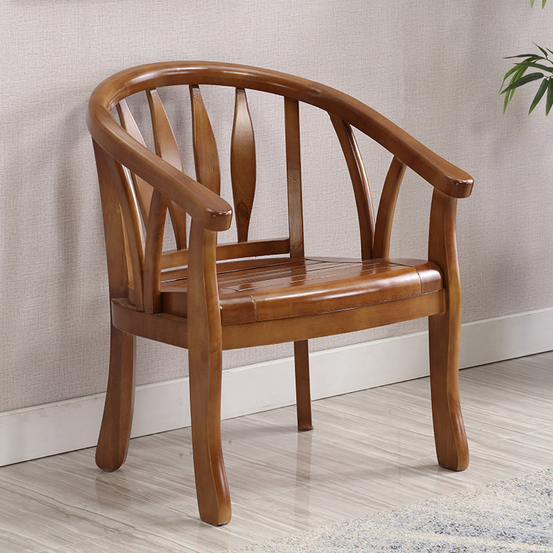 Traditioneller Esstuhlstuhl Holz offener Seitenstuhl für Wohnzimmer
