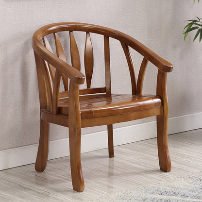 Traditioneller Esstuhlstuhl Holz offener Seitenstuhl für Wohnzimmer