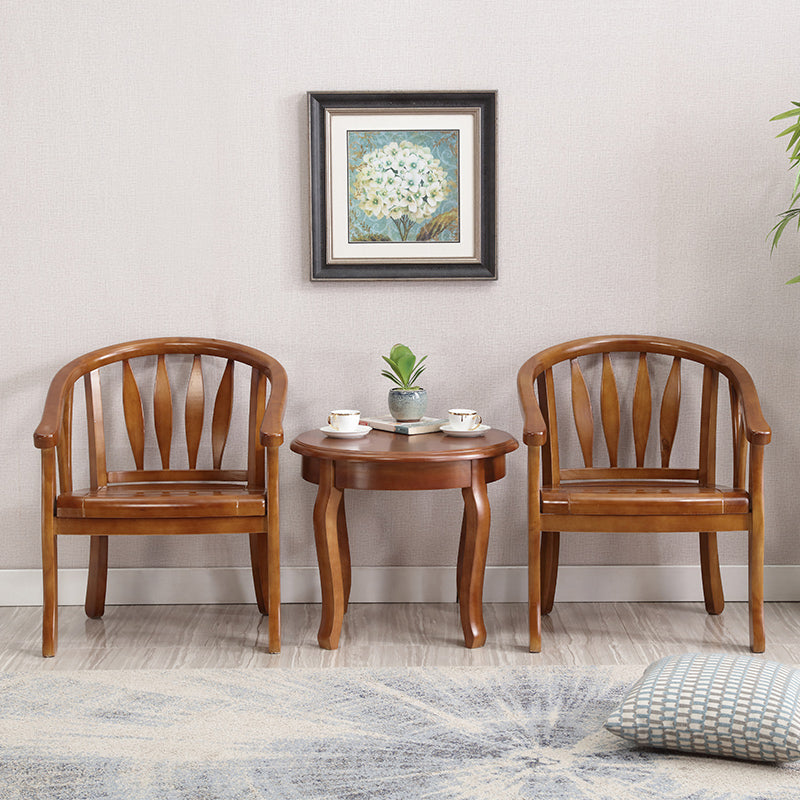 Traditioneller Esstuhlstuhl Holz offener Seitenstuhl für Wohnzimmer