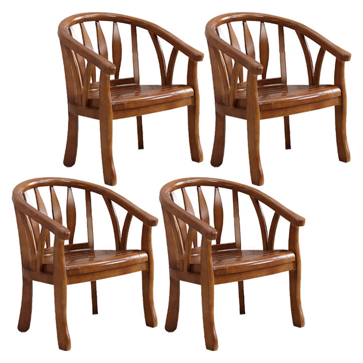 Traditioneller Esstuhlstuhl Holz offener Seitenstuhl für Wohnzimmer