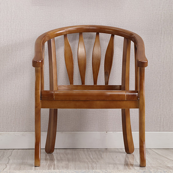 Traditioneller Esstuhlstuhl Holz offener Seitenstuhl für Wohnzimmer