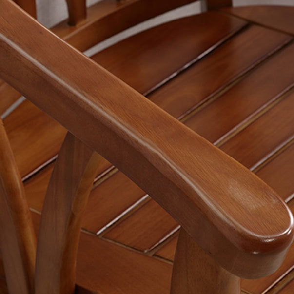 Traditioneller Esstuhlstuhl Holz offener Seitenstuhl für Wohnzimmer