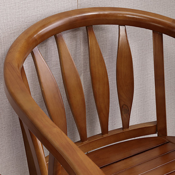 Traditioneller Esstuhlstuhl Holz offener Seitenstuhl für Wohnzimmer