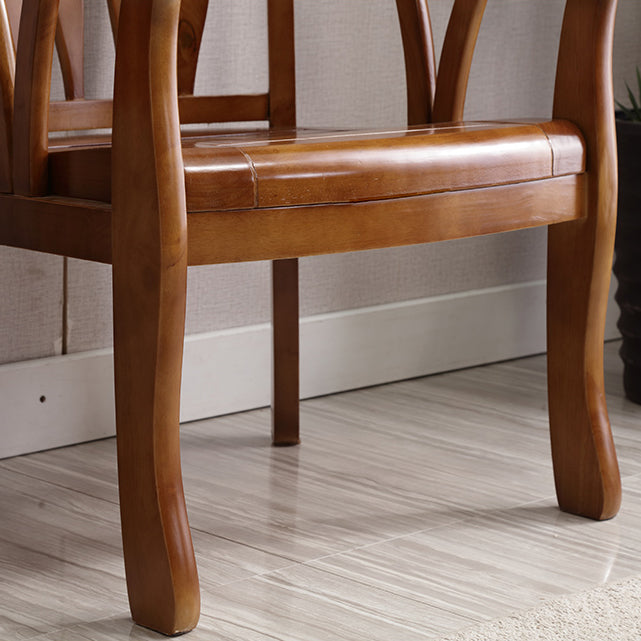 Traditioneller Esstuhlstuhl Holz offener Seitenstuhl für Wohnzimmer