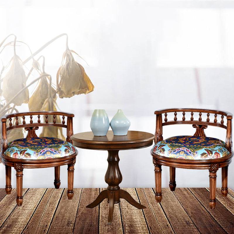 Sedia da pranzo in stile rustico sedia posteriore aperta in legno per soggiorno