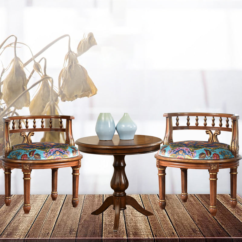 Sedia da pranzo in stile rustico sedia posteriore aperta in legno per soggiorno