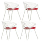 Modern Style Arm Chair Metal Cross Back Dining Room Chair for Indoor White 4 Piece Set Clearhalo 'Dining Chairs' 'Dining Tables & Seating' 'dining_chair' 'furn' 'furn_dining_chair' 'Furniture' 'Kitchen & Dining Furniture' 7650154