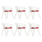 Modern Style Arm Chair Metal Cross Back Dining Room Chair for Indoor White 6 Piece Set Clearhalo 'Dining Chairs' 'Dining Tables & Seating' 'dining_chair' 'furn' 'furn_dining_chair' 'Furniture' 'Kitchen & Dining Furniture' 7650156