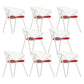 Modern Style Arm Chair Metal Cross Back Dining Room Chair for Indoor White 8 Piece Set Clearhalo 'Dining Chairs' 'Dining Tables & Seating' 'dining_chair' 'furn' 'furn_dining_chair' 'Furniture' 'Kitchen & Dining Furniture' 7650159