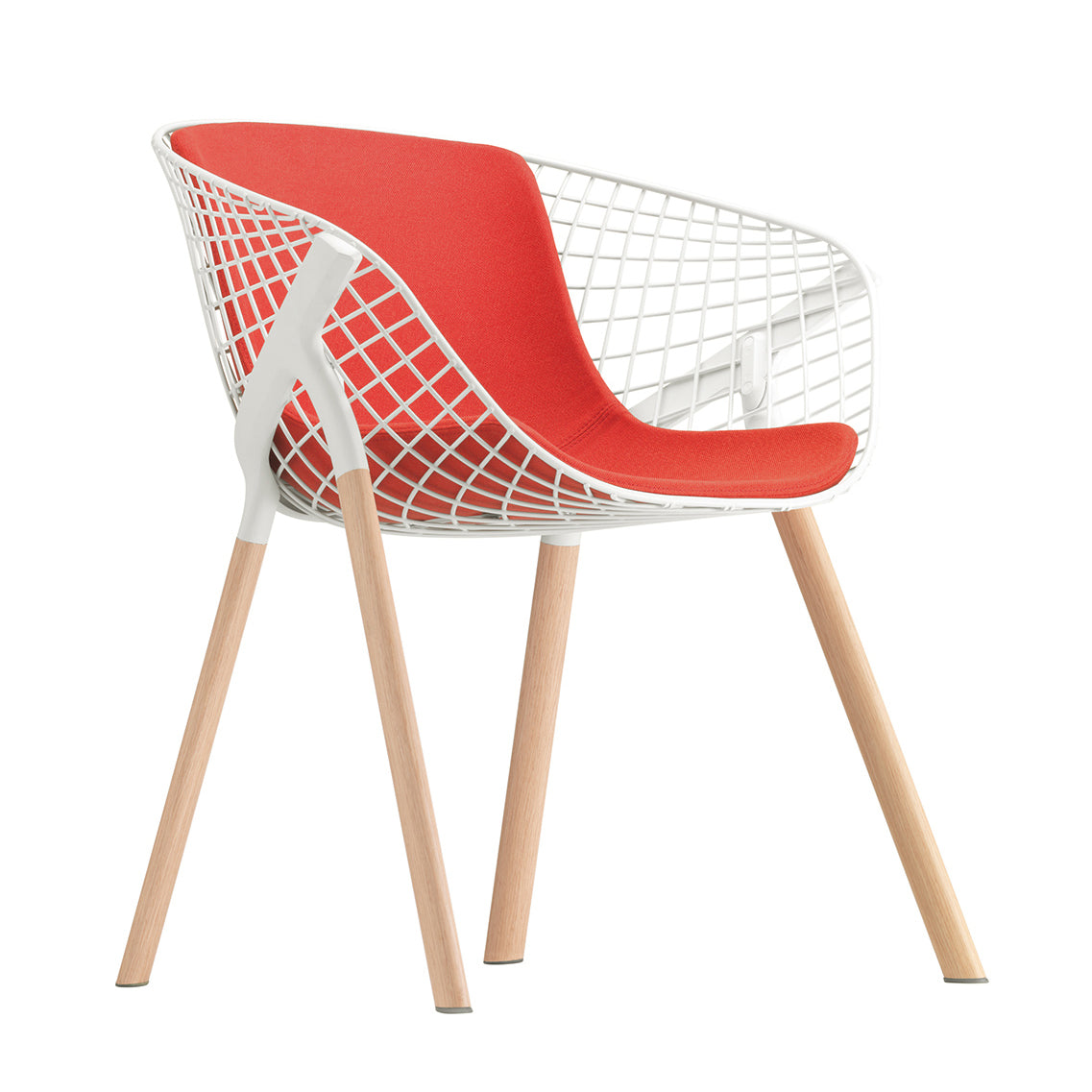 Modern Style Arm Chair Metal Cross Back Dining Room Chair for Indoor Red 1 Piece Clearhalo 'Dining Chairs' 'Dining Tables & Seating' 'dining_chair' 'furn' 'furn_dining_chair' 'Furniture' 'Kitchen & Dining Furniture' 7650160