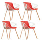Modern Style Arm Chair Metal Cross Back Dining Room Chair for Indoor Red 4 Piece Set Clearhalo 'Dining Chairs' 'Dining Tables & Seating' 'dining_chair' 'furn' 'furn_dining_chair' 'Furniture' 'Kitchen & Dining Furniture' 7650165