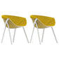 Modern Style Arm Chair Metal Cross Back Dining Room Chair for Indoor Yellow 2 Piece Set Clearhalo 'Dining Chairs' 'Dining Tables & Seating' 'dining_chair' 'furn' 'furn_dining_chair' 'Furniture' 'Kitchen & Dining Furniture' 7650169
