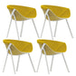 Modern Style Arm Chair Metal Cross Back Dining Room Chair for Indoor Yellow 4 Piece Set Clearhalo 'Dining Chairs' 'Dining Tables & Seating' 'dining_chair' 'furn' 'furn_dining_chair' 'Furniture' 'Kitchen & Dining Furniture' 7650170