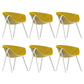 Modern Style Arm Chair Metal Cross Back Dining Room Chair for Indoor Yellow 6 Piece Set Clearhalo 'Dining Chairs' 'Dining Tables & Seating' 'dining_chair' 'furn' 'furn_dining_chair' 'Furniture' 'Kitchen & Dining Furniture' 7650171