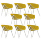 Modern Style Arm Chair Metal Cross Back Dining Room Chair for Indoor Yellow 8 Piece Set Clearhalo 'Dining Chairs' 'Dining Tables & Seating' 'dining_chair' 'furn' 'furn_dining_chair' 'Furniture' 'Kitchen & Dining Furniture' 7650172