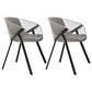 Modern Style Arm Chair Metal Cross Back Dining Room Chair for Indoor Black Gray 2 Piece Set Clearhalo 'Dining Chairs' 'Dining Tables & Seating' 'dining_chair' 'furn' 'furn_dining_chair' 'Furniture' 'Kitchen & Dining Furniture' 7650174
